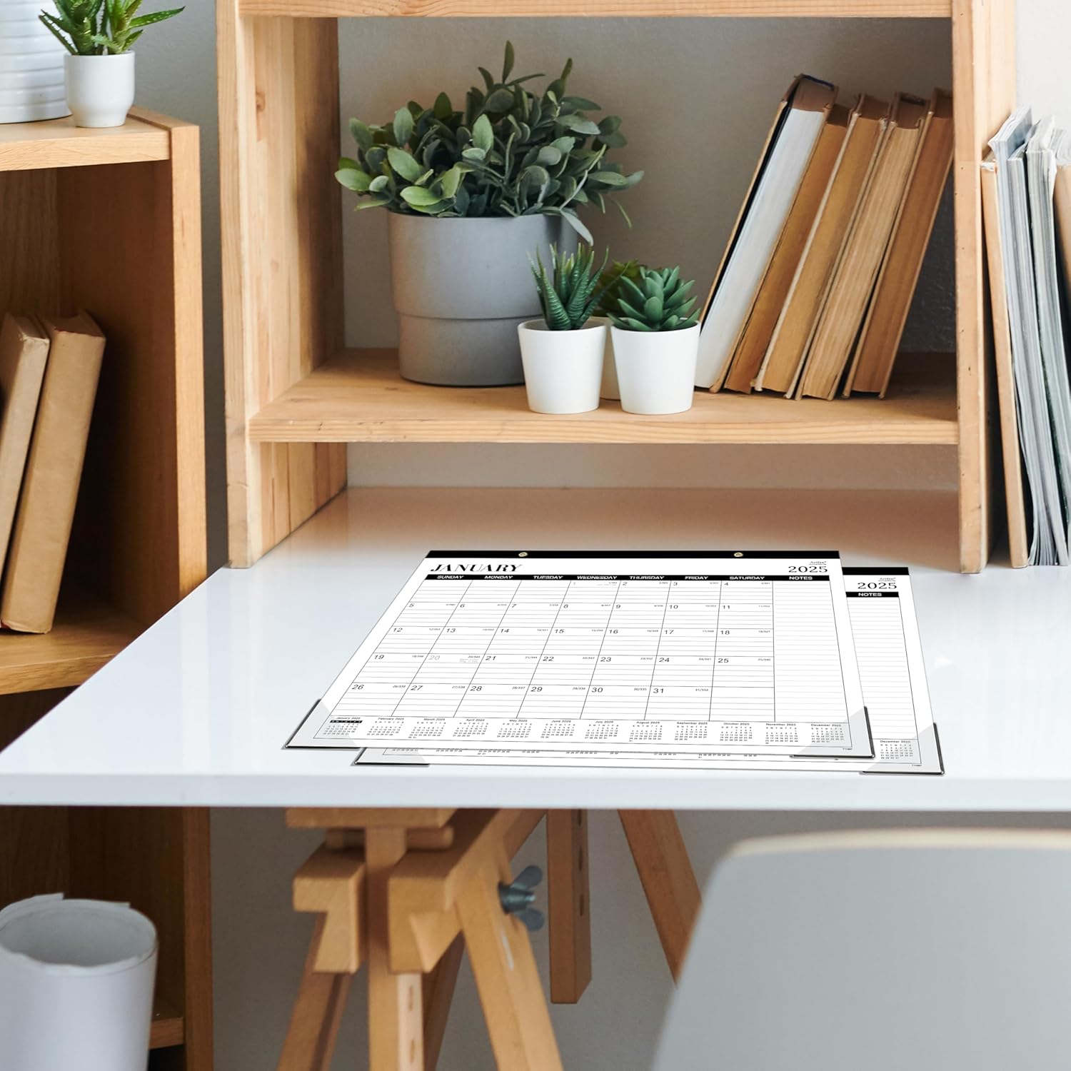 2025-2026 Desk Calendar - Desk Calendar 2025-2026, Jul.2025 - Dec.2026, 18 Monthly Desk/Wall Calendar 2-in-1,16.8" x 12", Thick Paper with Corner Protectors, Large Ruled Blocks - Classic Black - Image 9