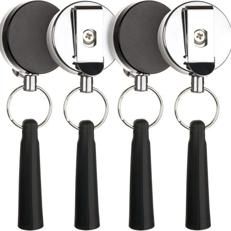 4 Pieces Heavy Duty Retractable Pull Pen Pencil Holder,Ideal Grip for Markers and Carpenter Pencils,Elastic Silicone Pencil Holder for Carpenters, Nurses, Waitresses, Construction Workers