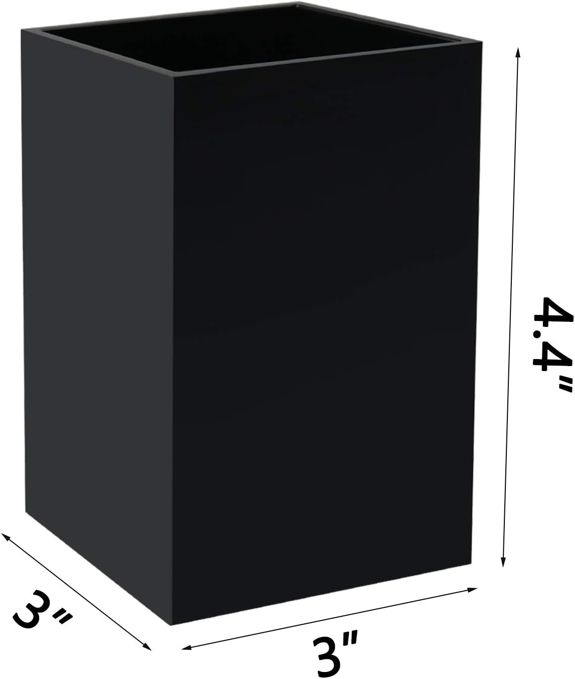 Acrylic Pen Holder for Desk, Black Pencil Organizer, Makeup Brush Holder Cup Storage Office Desktop Stationery Organizer - Image 3