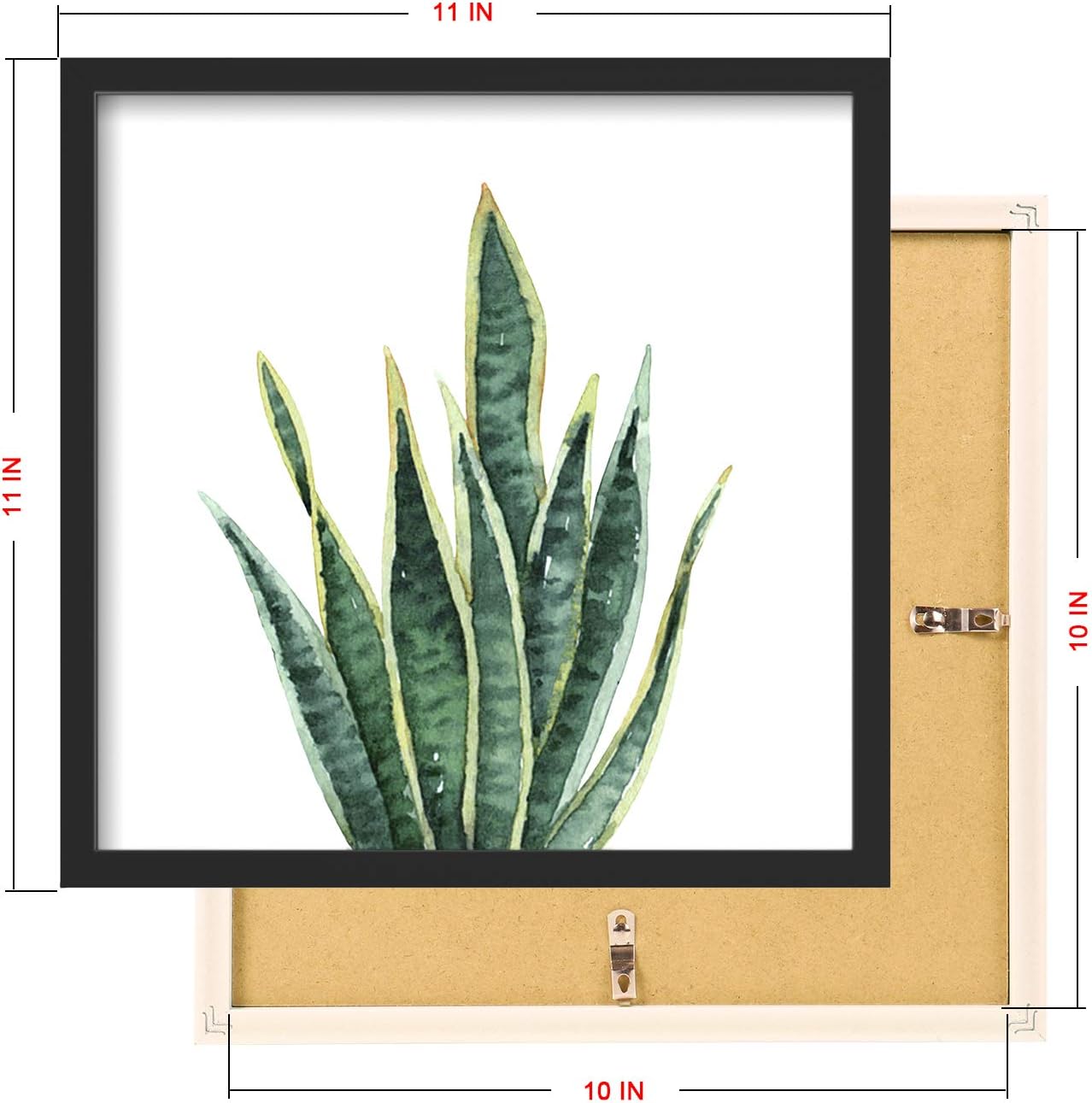 Bathroom Wall Art Set of 4 Botanical Wall Decor Green Plant Picture Frame Prints for Home Bedroom Restroom Decoration (Black, 10x10) - Image 3