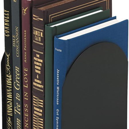Universal Bookends with Magnetic Base, 6 x 5 x 7, Metal, Black