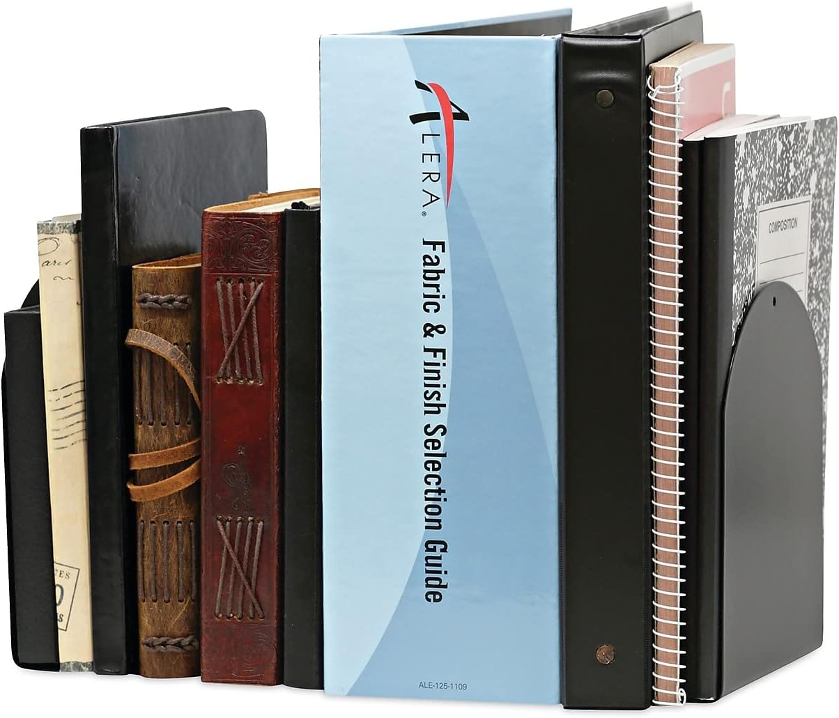 Universal Bookends with Magnetic Base, 6 x 5 x 7, Metal, Black - Image 4